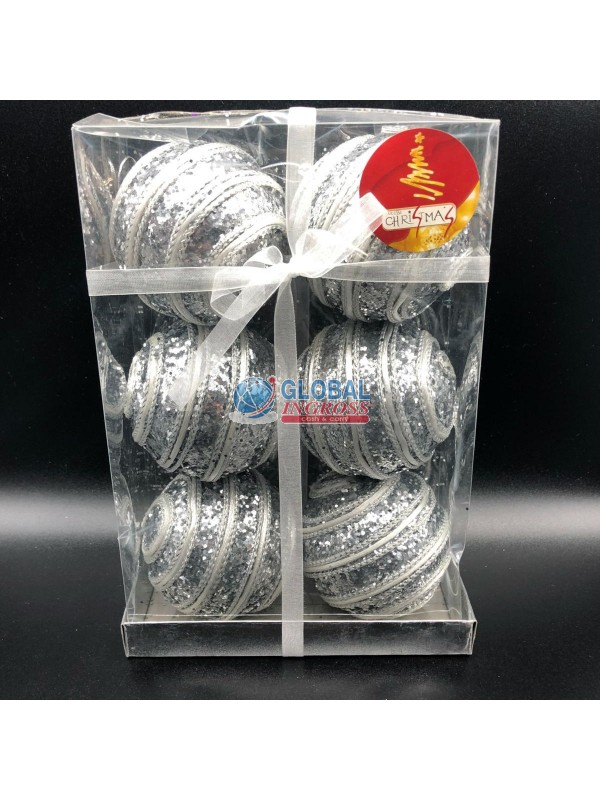 BOX 6 PALLE ARGENTO GIRELLA 8CM