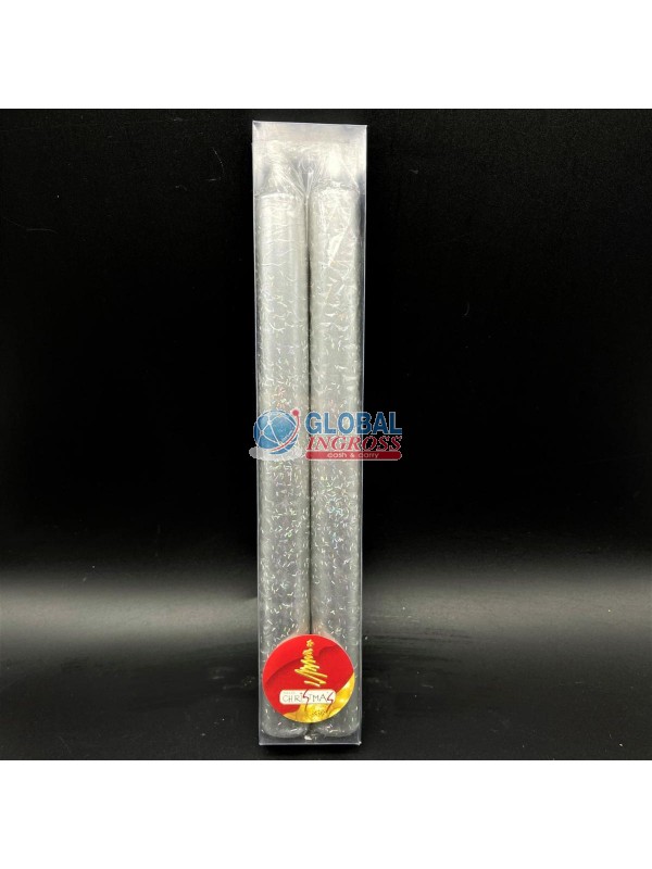 CANDELE SILVER GLITTER 2PZ