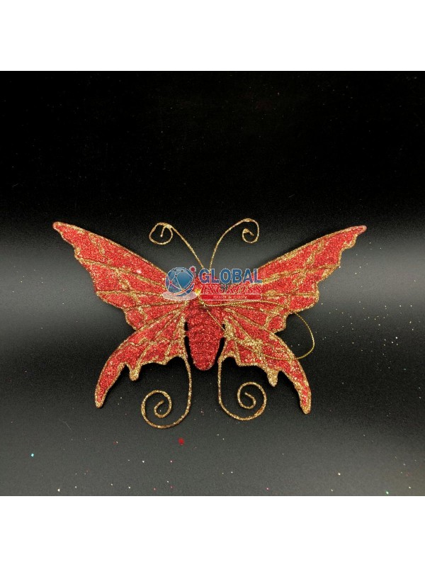 FARFALLA ROSSA 14cm FLORA