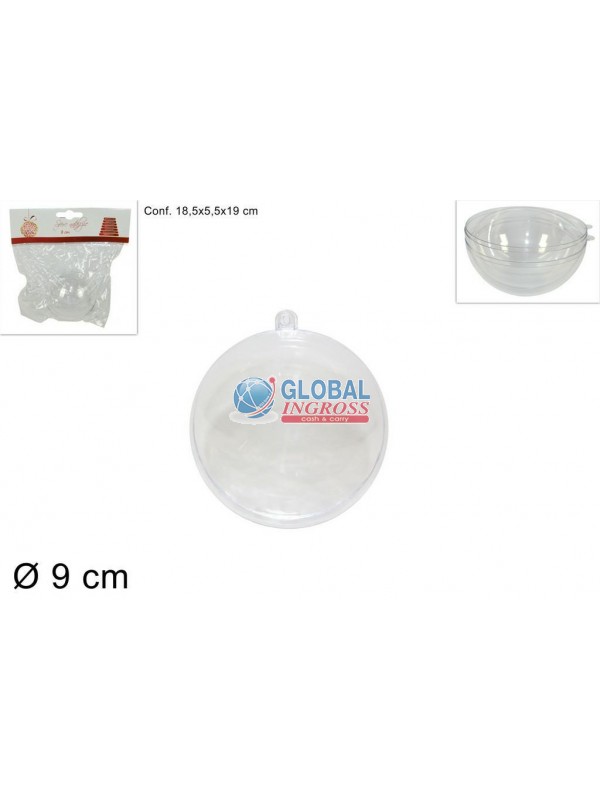 SFERA PLASTICA  9cm TRASPARENTE