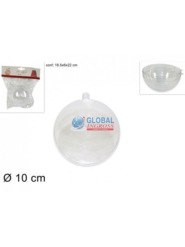 SFERA PLASTICA 10cm TRASPARENTE