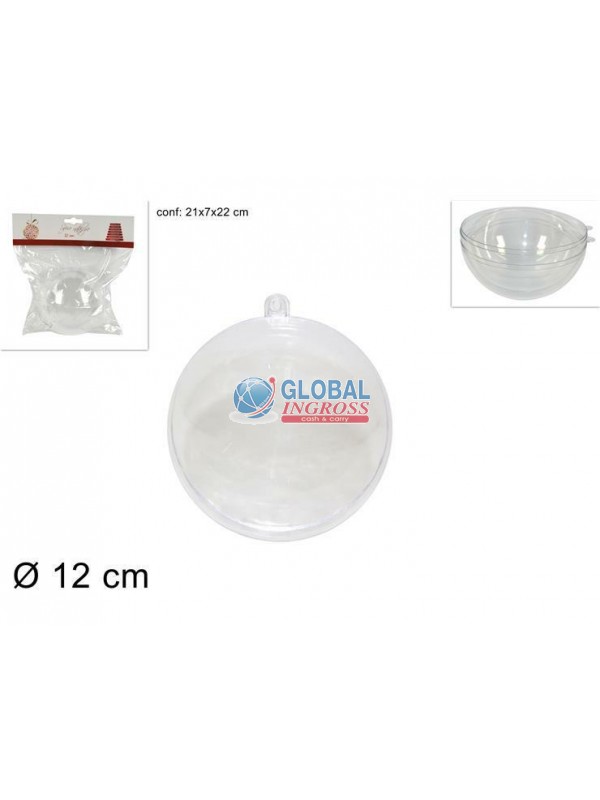 SFERA PLASTICA 12cm TRASPARENTE