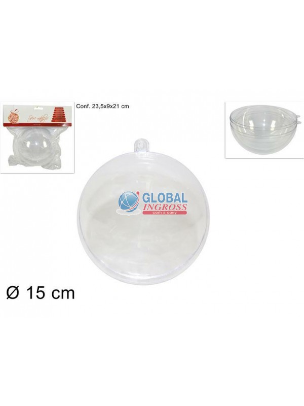 SFERA PLASTICA 15cm TRASPARENTE