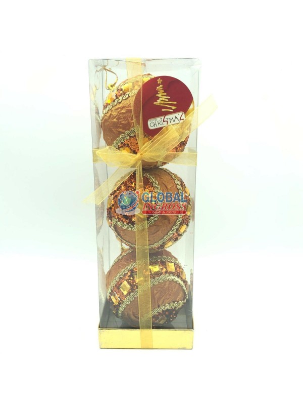 BOX 3 PALLE C/APPL.BRONZO 8cm