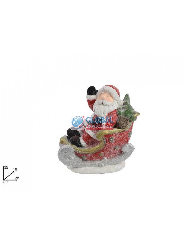 BABBO NATALE SU SLITTA 35x36cm