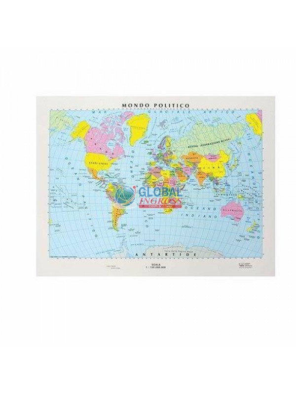 CARTINA MONDO A4 POLITICA/FISICA