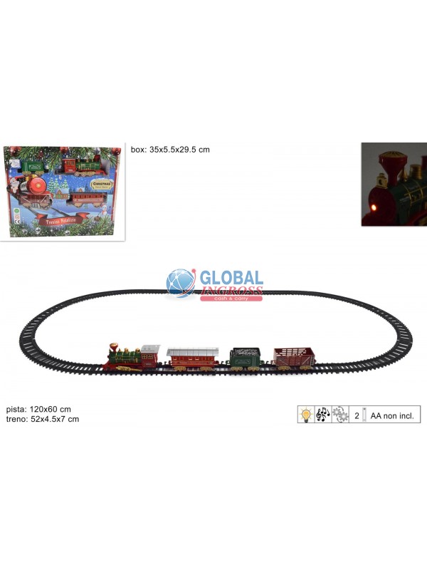 PISTA TRENINO NATALE C/3 VAGONI 120x60cm