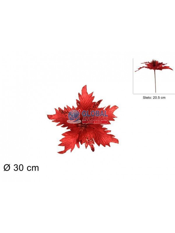 STELO POINSETTA GLITTERROSSO