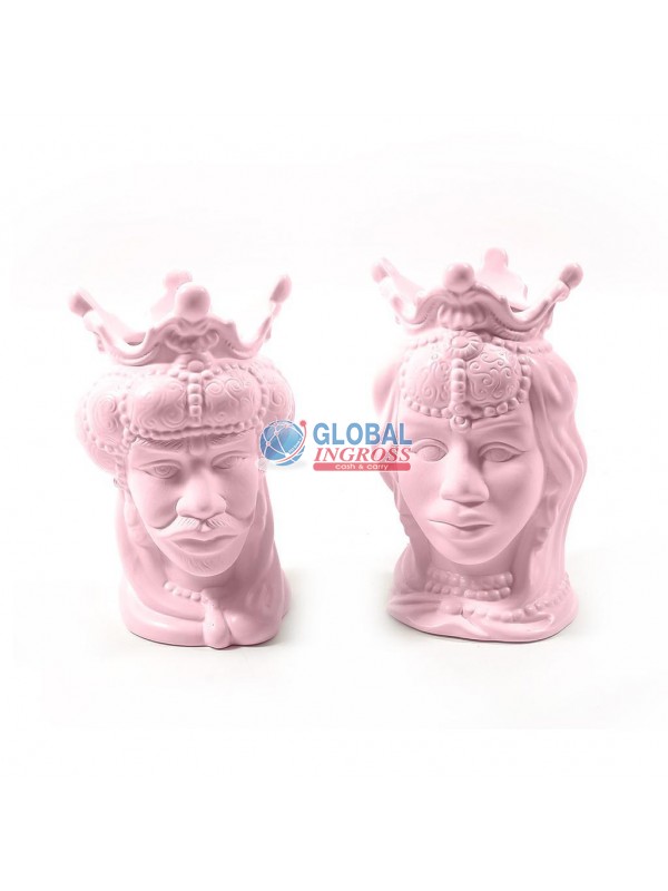 VASO TESTA DI MORO ROSA13x13 H.20cm