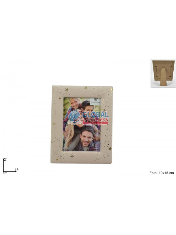 CORNICE VELLUTO STELLE BEIGE FOTO 10x15