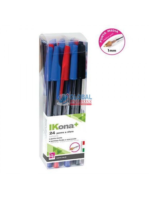 BOX 24 PENNE IKONA B/N/R