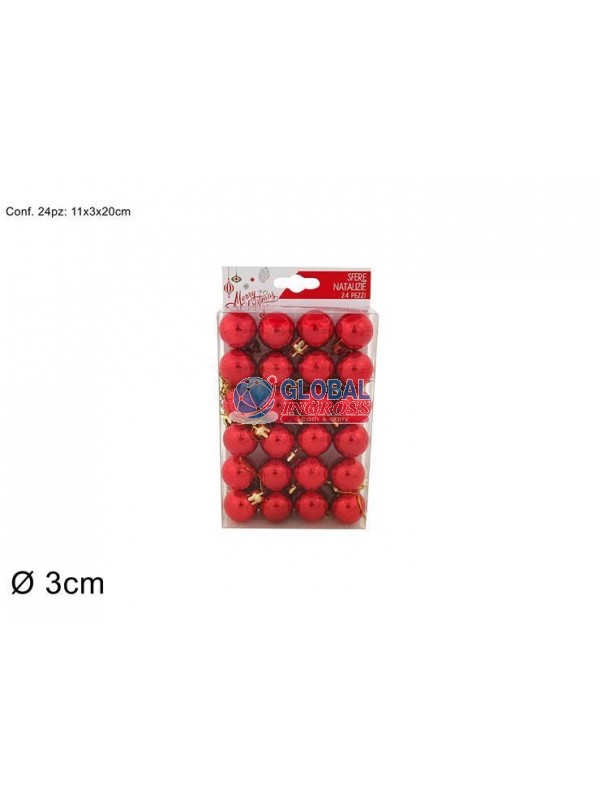 PALLINE 24pz 3cm ROSSO