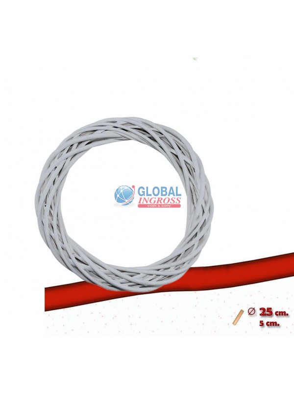 GHIRLANDA LEGNO BIANCO 25cm