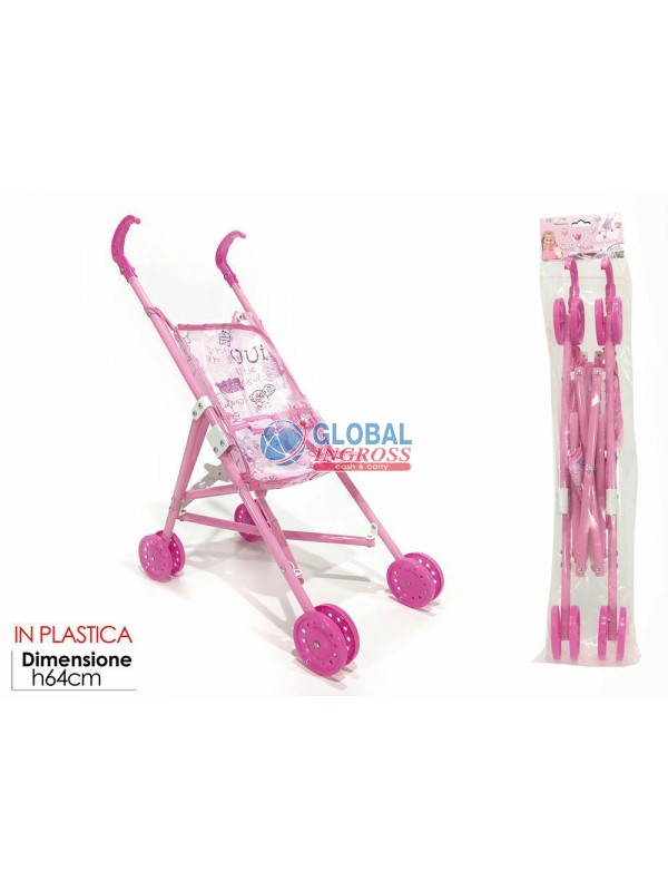 PASSEGGINO PLASTICA ROSA
