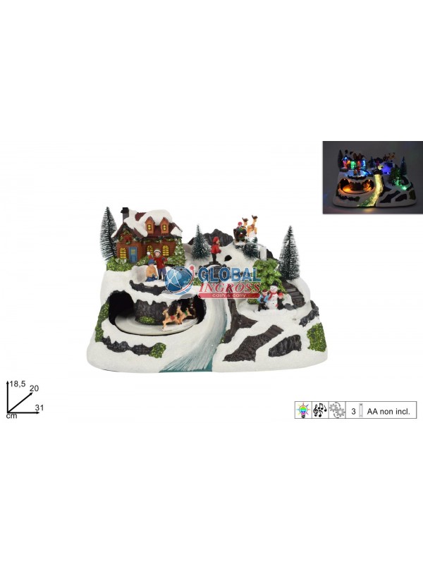 GIOSTRINA C/BABBO NATALE SU SLITTA