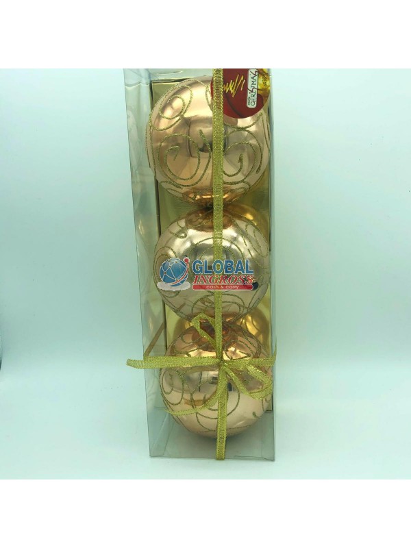 PALLINE RICCIO COPPER 10CM 3PZ