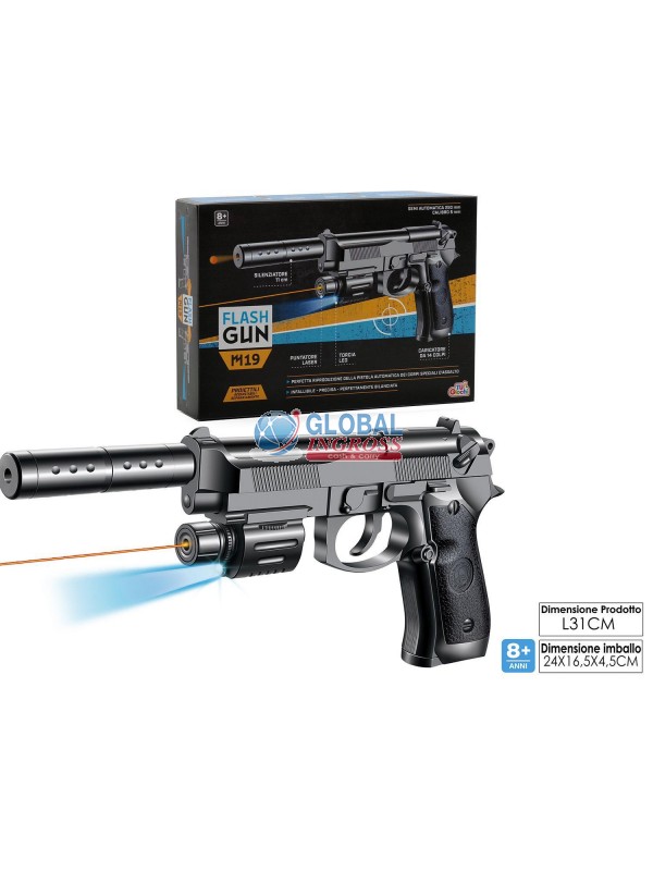 PISTOLA M19 FLASH GUN C/LASER