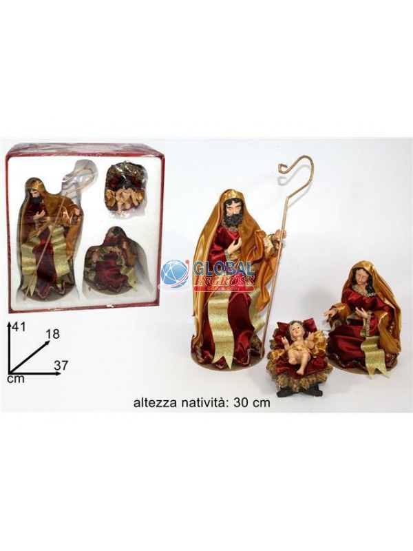 NATIVITA' 3pz 30cm ROSSO.