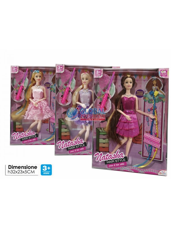 BAMBOLA C/ACCESSORI TRECCINE