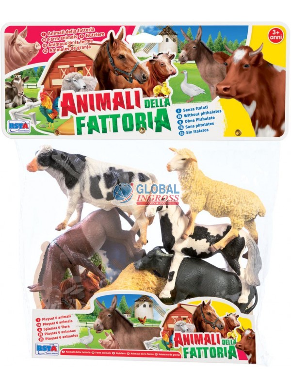 ANIMALI FATTORIA 6pz INBUSTA