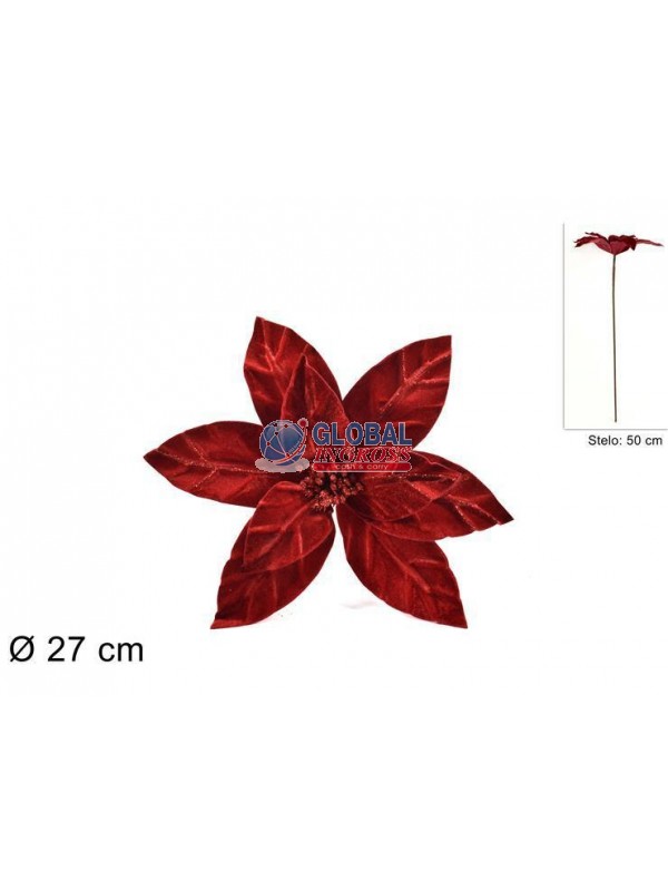 STELO FIORE VELLUTO 50cm ROSSO