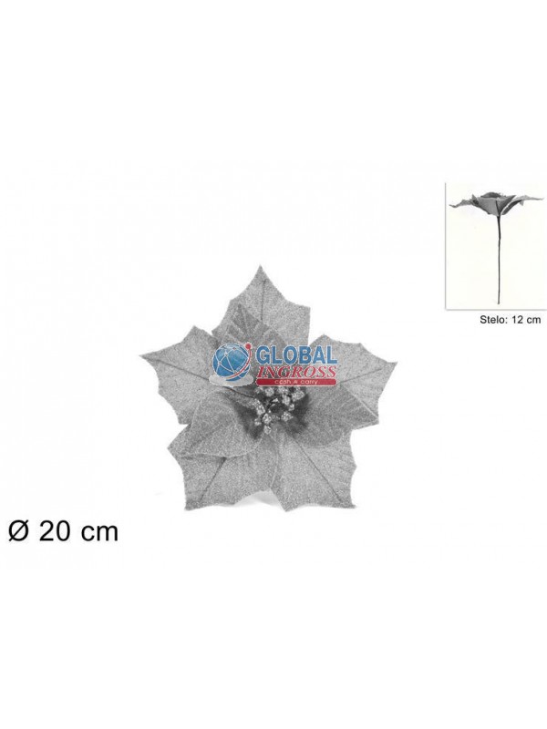 STELO FIORE NATALE SILVER 20cm