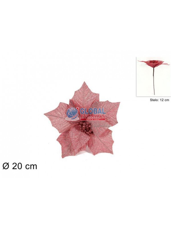 STELO FIORE NATALE ROSA20cm