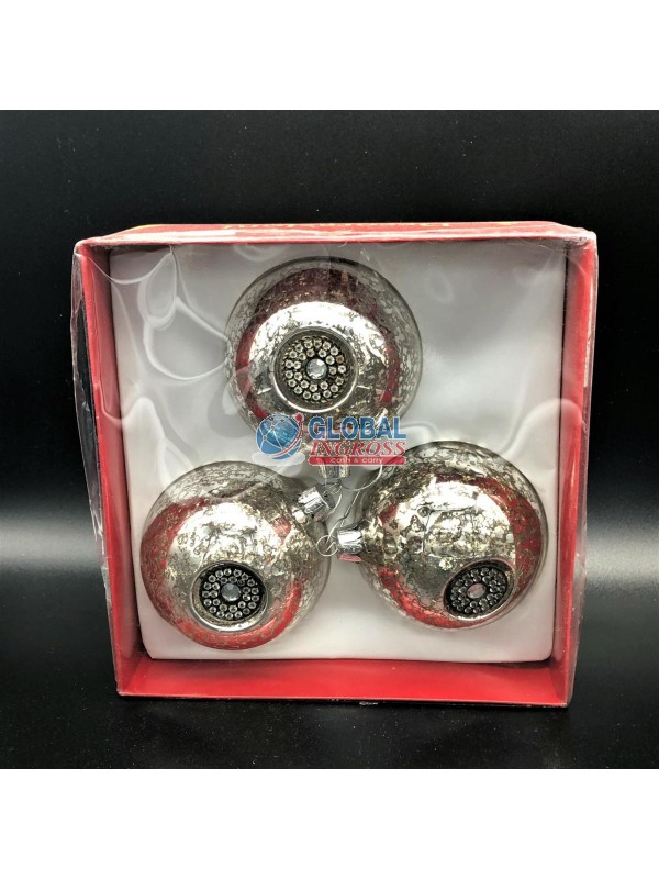 BOX 3 PALLE VETRO SILVER C/APPLICAZIONE