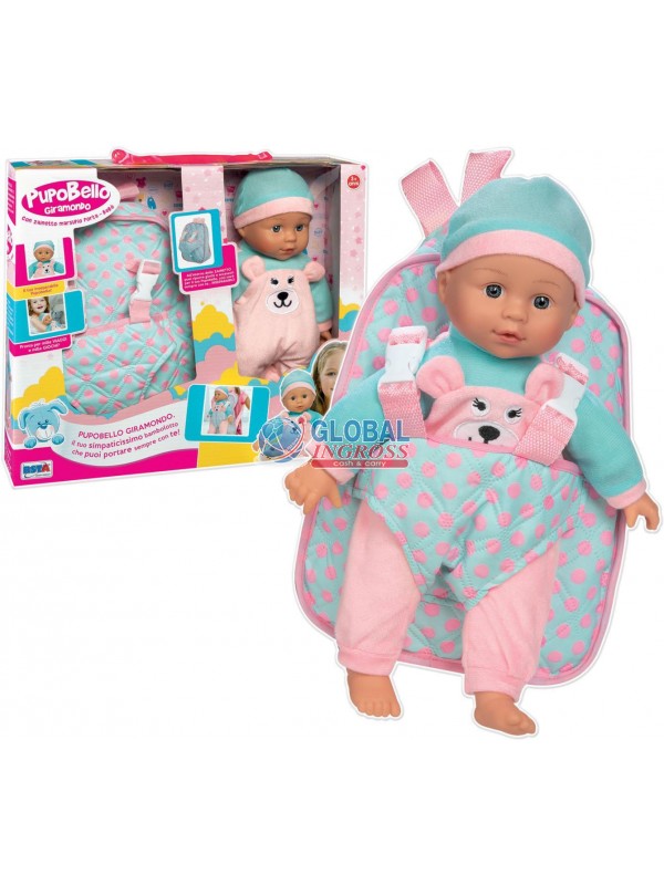BAMBOLA PUPOBELLO 33cm C/ZAINETTO