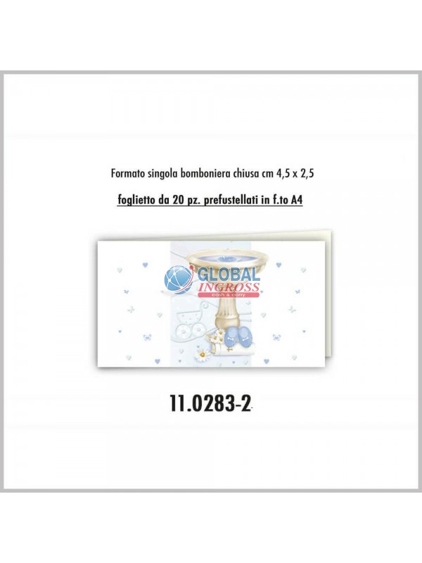 BOMBONIERA A4 BATTESIMOCELESTE 20pz