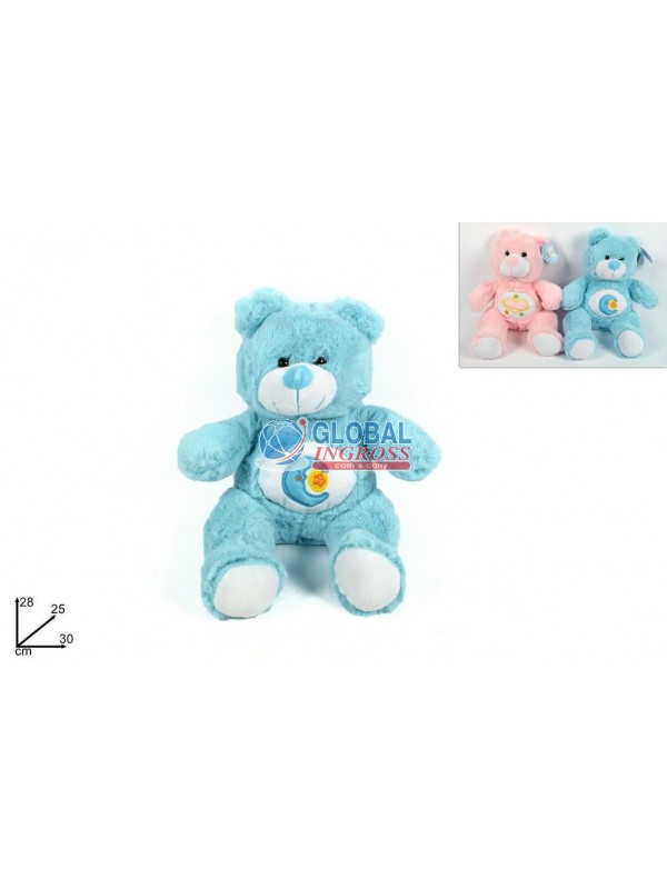 PELUCHE ORSETTO ROSA/AZZURRO 28cm