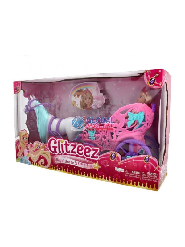 BAMBOLA CON CARROZZA E CAVALLO GLITZEEZ