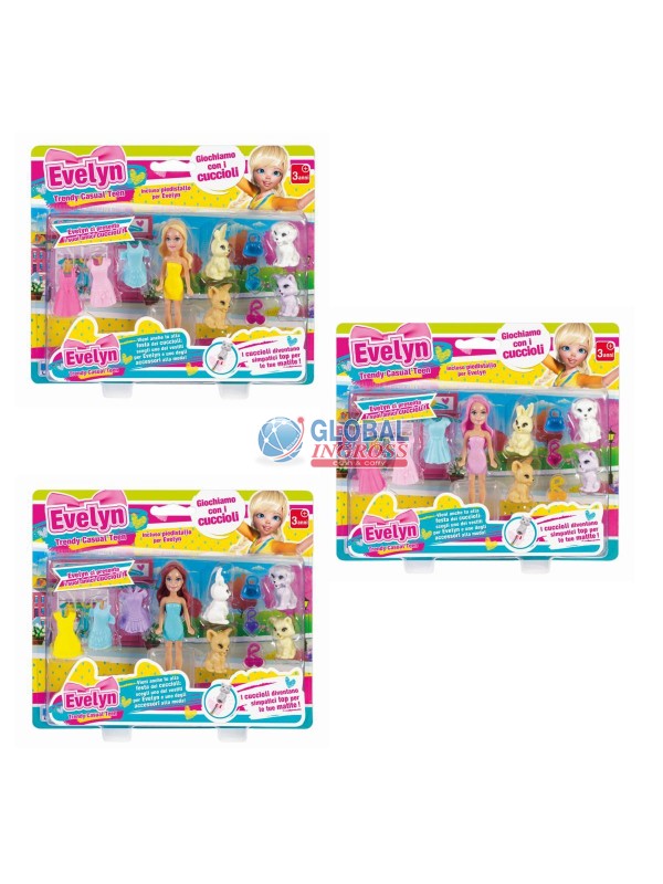 BAMBOLINA MINI EVELYN C/3 VESTITI