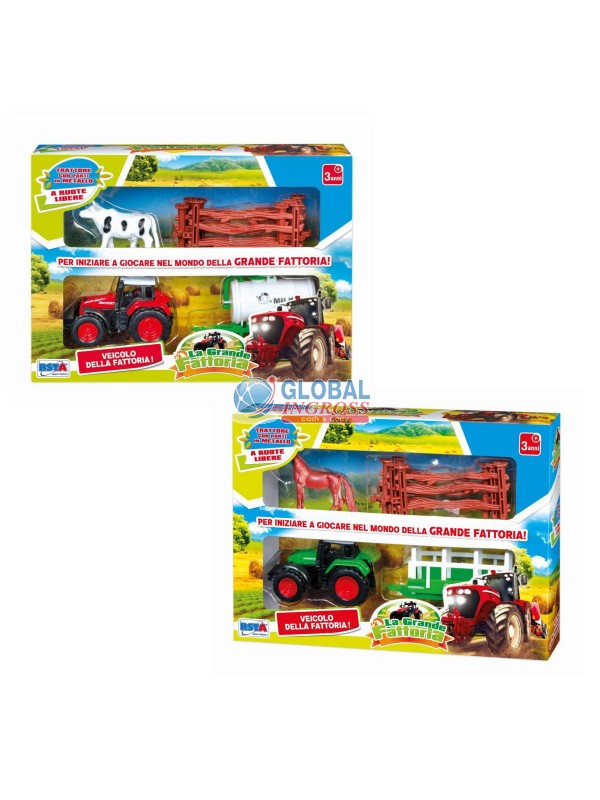 TRATTORE FATTORIA C/CARRO E ANIMALI