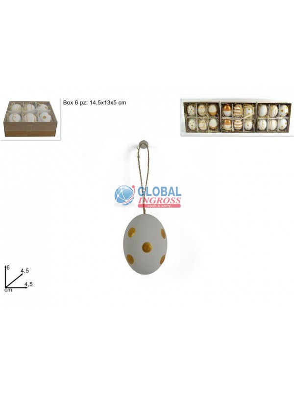 UOVA DECORATE ORO 6pz IN BOX