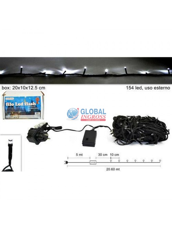 FILO FLASH 154 LED BIANCO 15mt