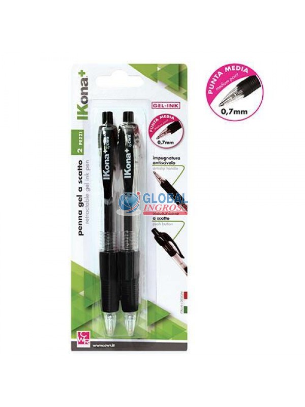 PENNA GEL INK 2pz NERO