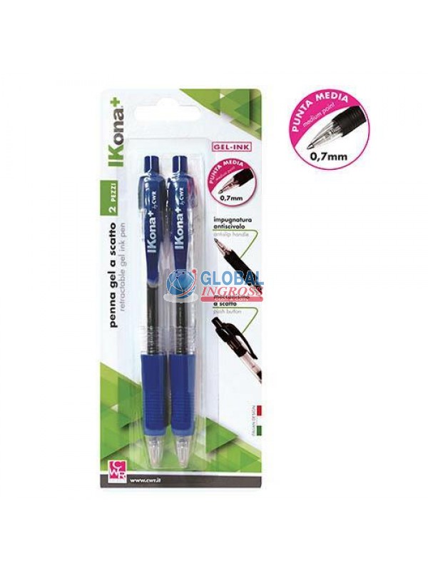 PENNA GEL INK 2pz BLU