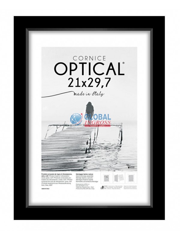 CORNICE DA MURO OPTICAL21x29,7 NERO A4