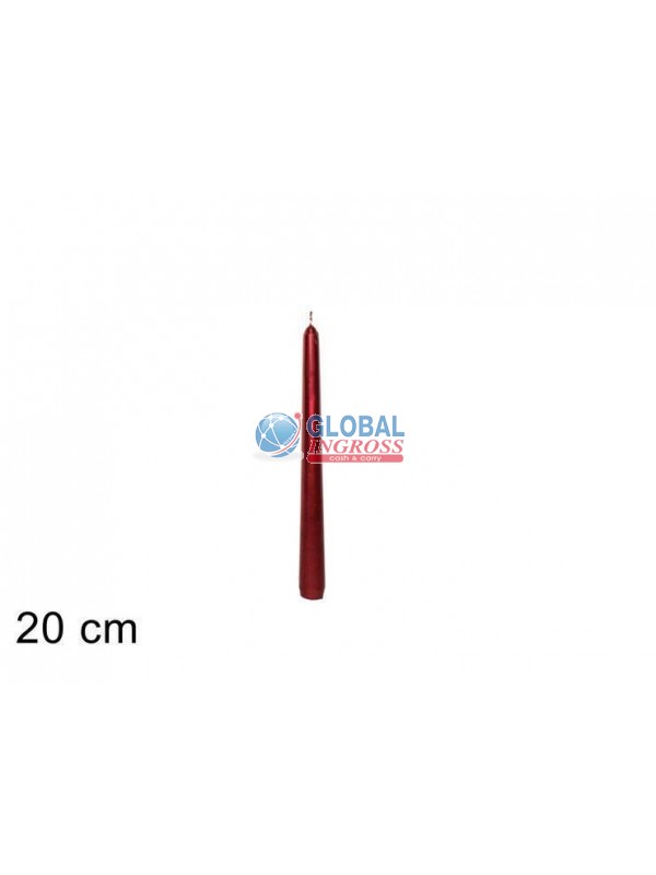 CANDELA METAL ROSSO 20cm