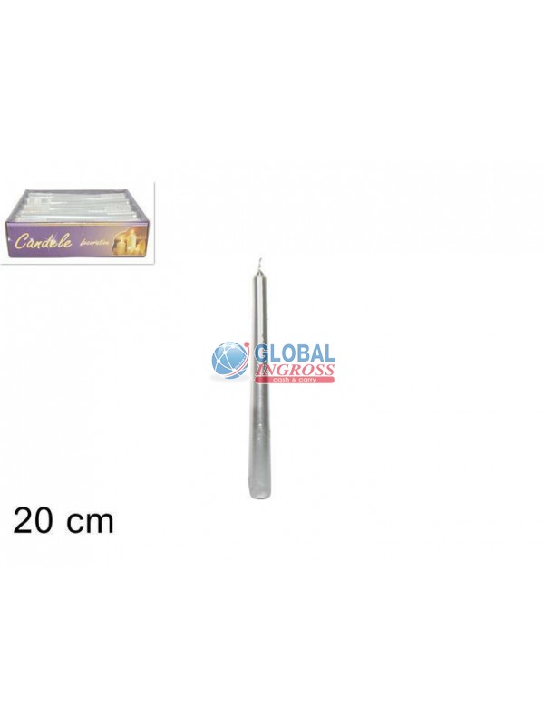 CANDELA METAL ARGENTO 20cm