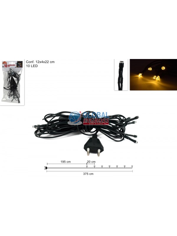 MINILUCCIOLE 10 LED BIANCO CALDO USO INTERNO