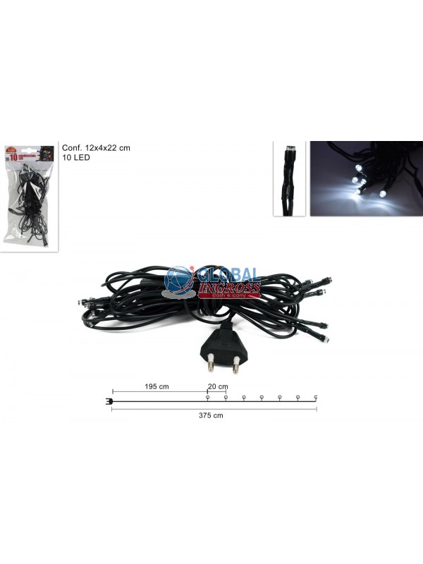 MINILUCCIOLE 10 LED BIANCO FREDDO USO INTERNO