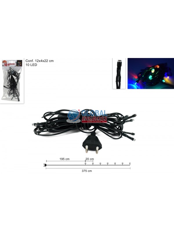 MINILUCCIOLE 10 LED MULTICOLOR USO INTERNO