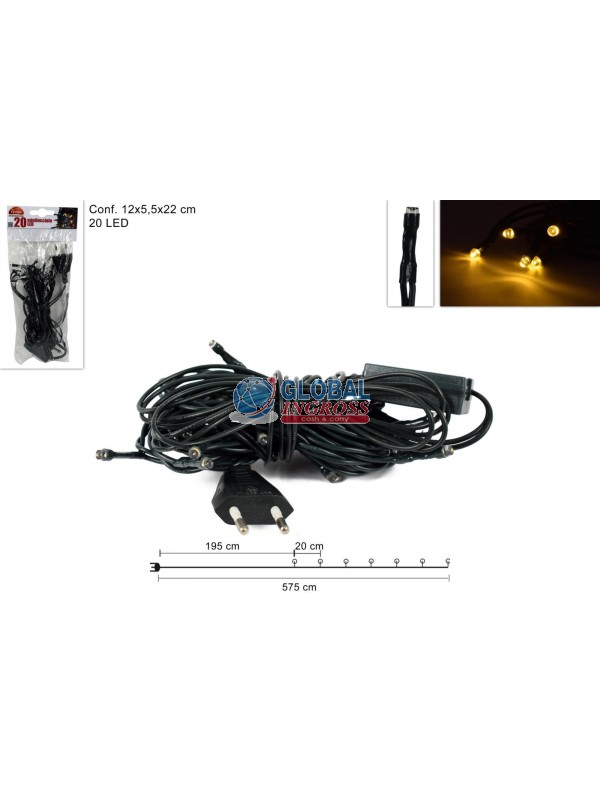 MINILUCCIOLE 20 LED BIANCO CALDO USO INTERNO