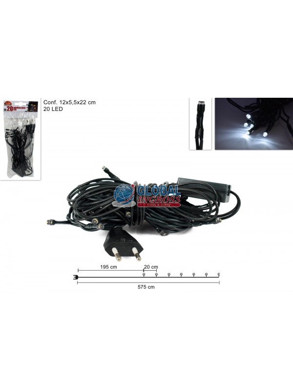 MINILUCCIOLE 20 LED BIANCO FREDDO USO INTERNO