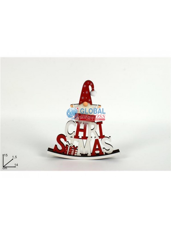 GNOMO DI NATALE MERRY CHRISTMAS LEGNO