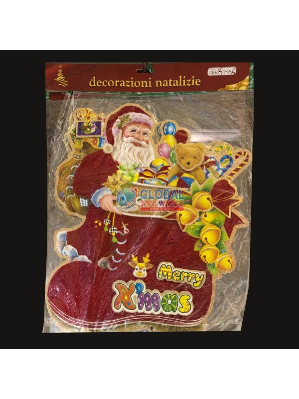 BABBO NATALE CON SCARPONE CARTONCINO MEDIO