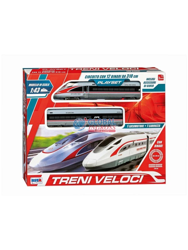 PISTA TRENI VELOCI A BATTERIA CIRCUITO 310cm