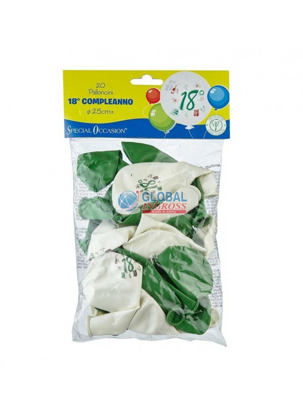 PALLONCINI 18 ANNI COLOR 20pz